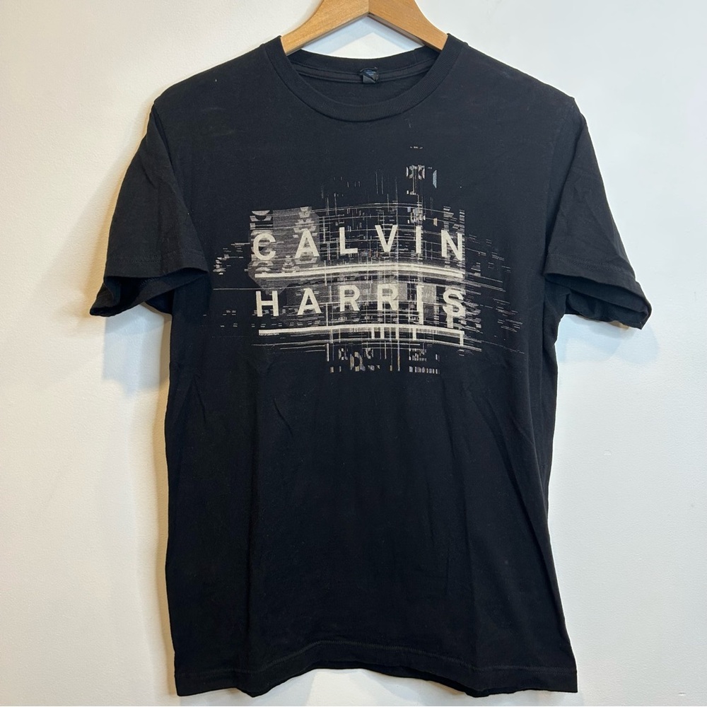 Calvin Harris Black Short Sleeve T Shirt Unisex Tultex Tag 2013 Adult